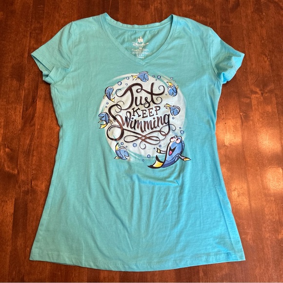 Disney Tops - Disney Parks Finding Nemo Dory Just Keep Swimming Tee Shirt XXL **Runs Small**